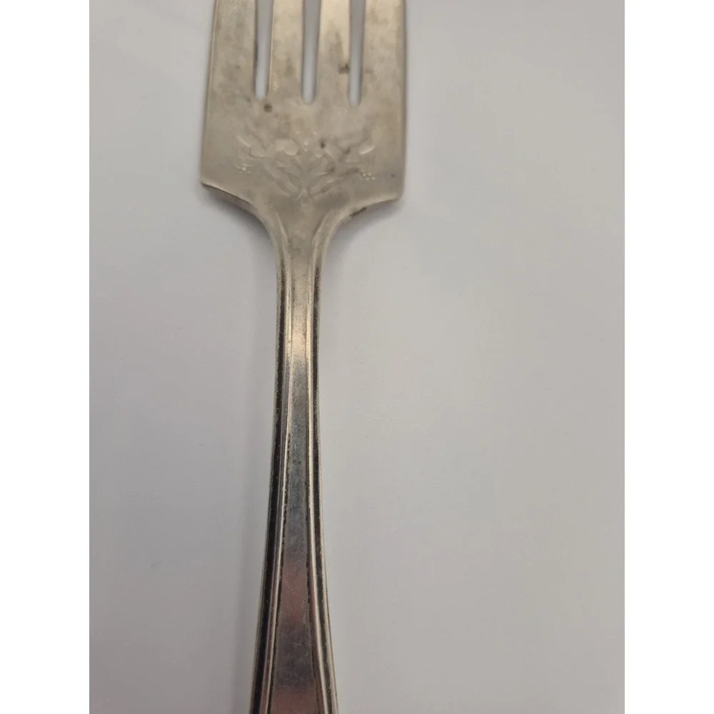 Lady Doris Serving Meat Fork Silverplate 1929 8.5 Inch Art Deco *See Pics*